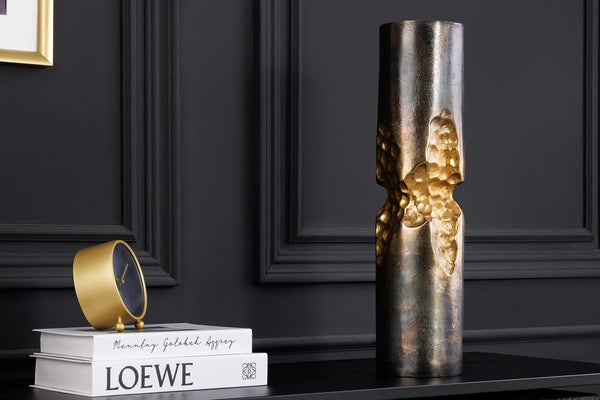 Decorative Vase Precious 40cm Metal Black Gold