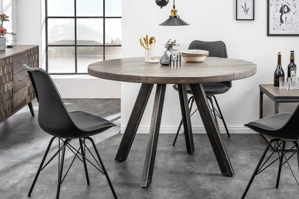Round Dining Table Blacksmith 120cm Mango Wood Grey
