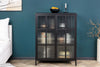 Cabinet Dura 102cm Ribbed Glass Metal Black
