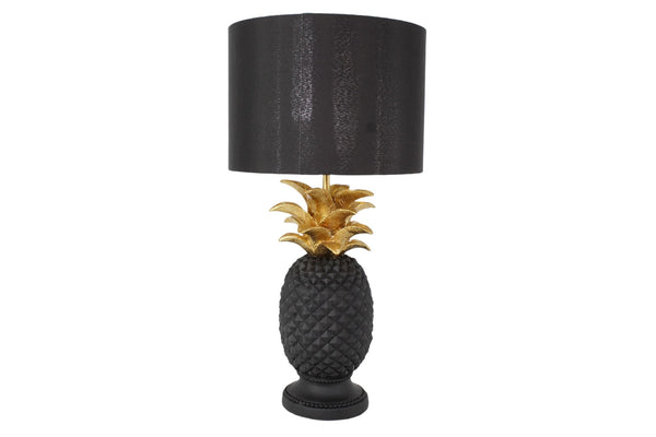 Table Lamp Pineapple 47cm Polyresin Gold Black