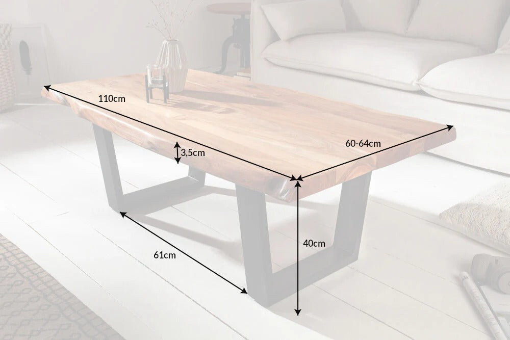 Coffee Table Monolith 110cm Acacia Wood Honey