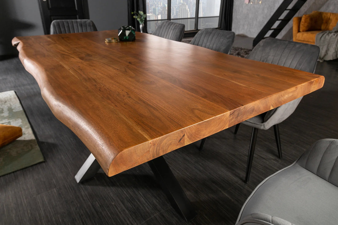 Dining Table Monolith Nature 180cm Acacia Wood Honey Cross-Frame