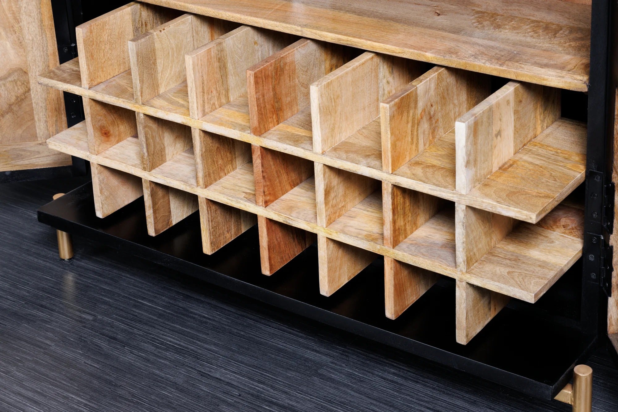 Bar Cabinet Lotus 141cm Mango Wood Black