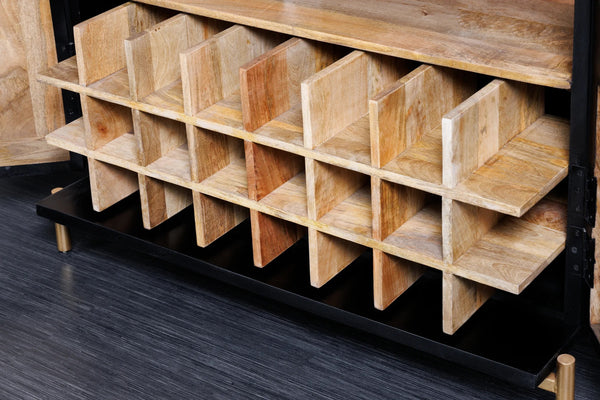 Bar Cabinet Lotus 141cm Mango Wood Black