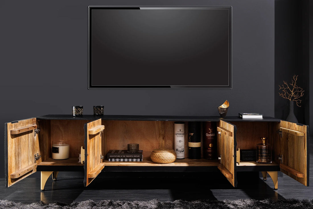 TV Stand Golden Eye 180cm Mango Wood Black