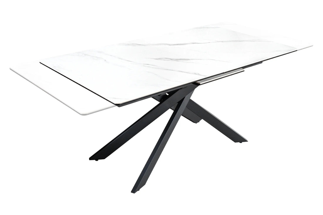 Extendable Dining Table Alpine 160-200cm Ceramic Marble Look