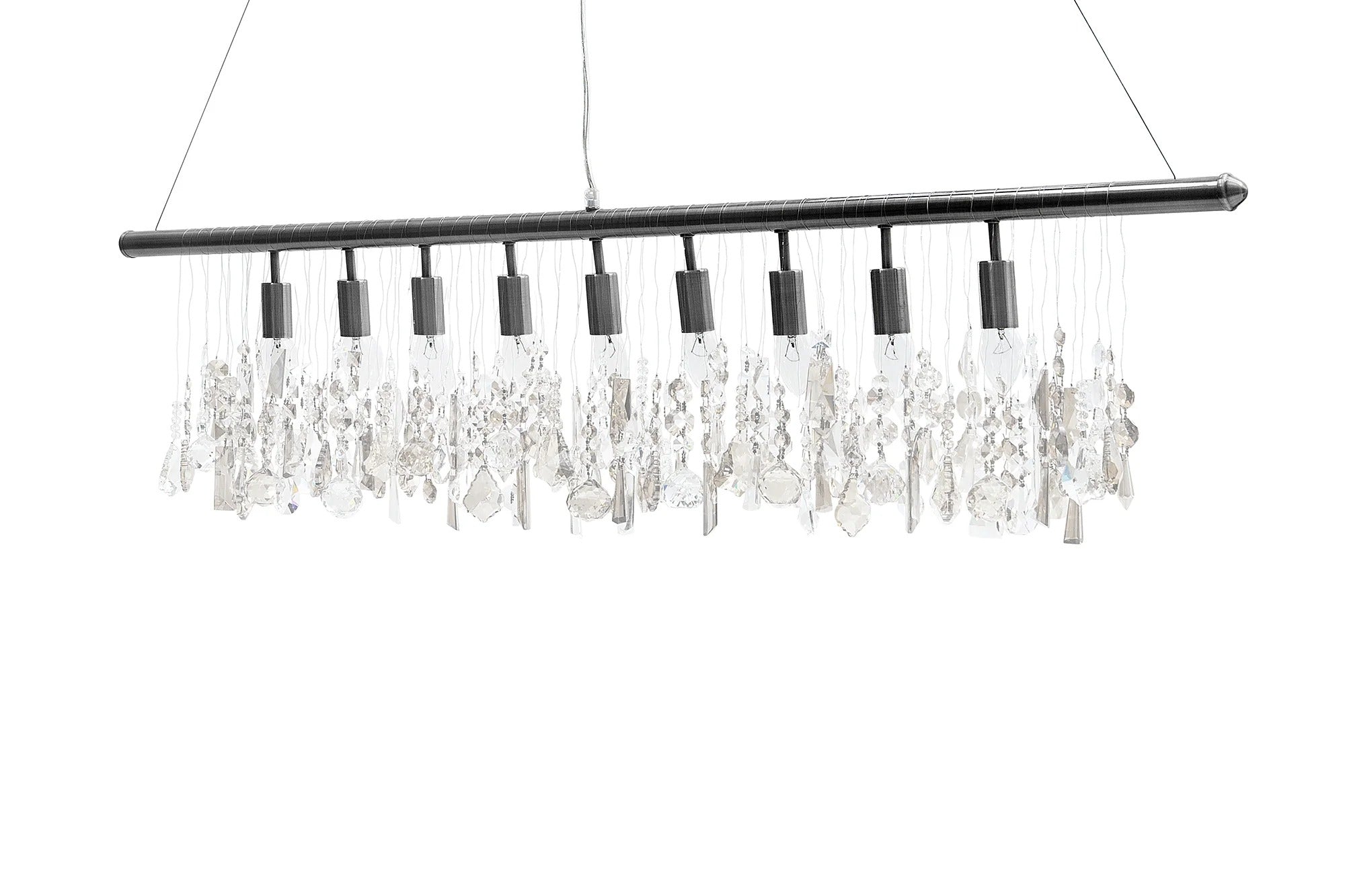 Hanging Lamp Diamonds 120cm Acryl Silver 9-lights