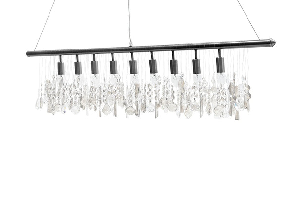 Hanging Lamp Diamonds 120cm Acryl Silver 9-lights