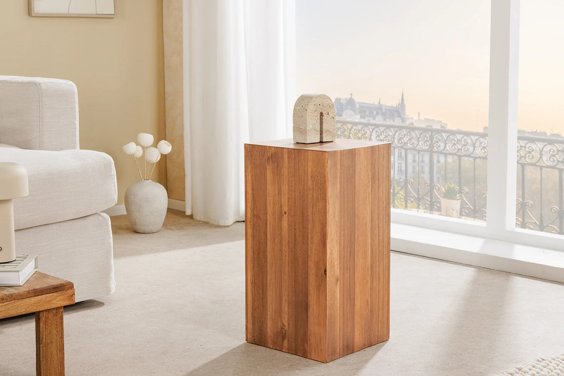 Decoration Pillar Columna 50cm Acacia Wood Brown