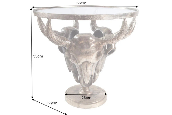 Round Side Table Matador 53cm Metal Bronze Glass