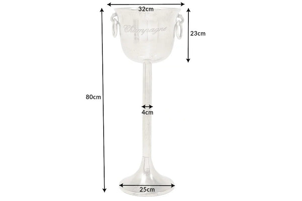 Champagne Cooler 80cm Metal Antique Silver
