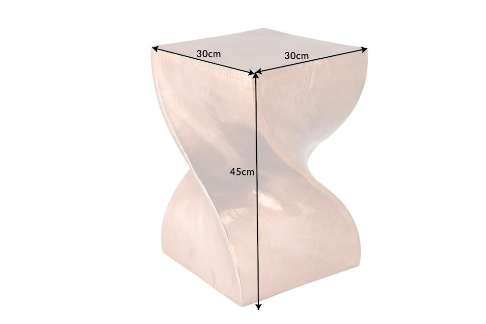 Side Table Twist 45cm Metal Copper