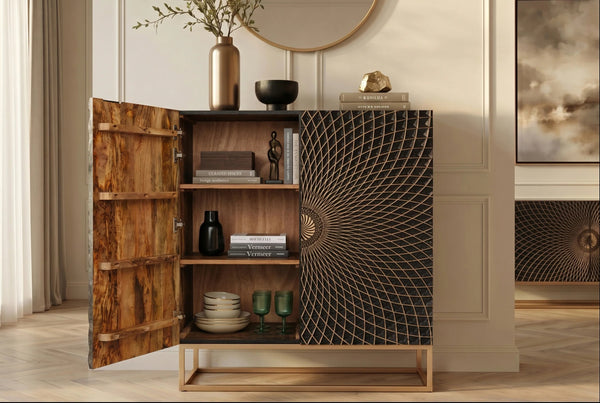 Cabinet Illusion 120cm Mango Wood Black