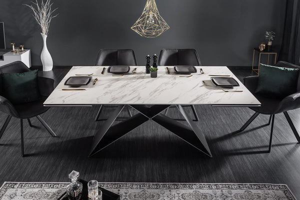 Dining Table Mercury 180-220-260cm Ceramic Marble Look