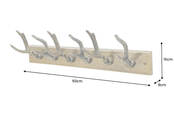 Wall Coatrack Deer 50cm Metal Brass