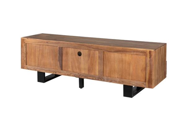 TV Stand Monolith 160cm Acacia Wood Honey Black