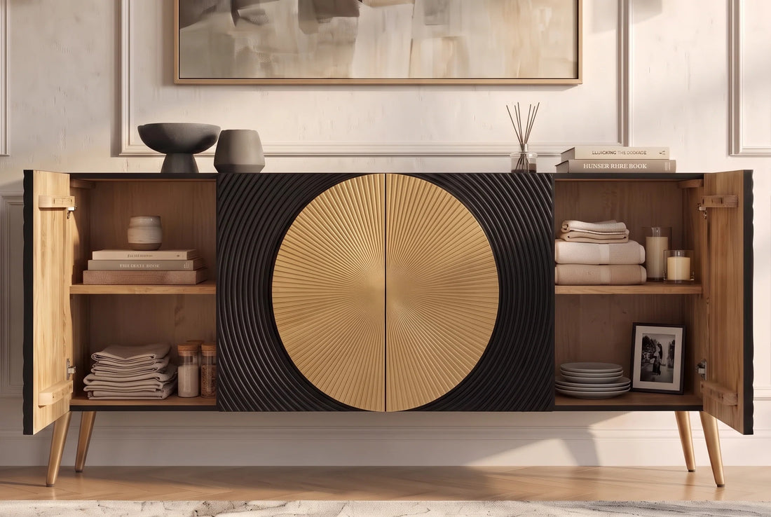 Sideboard Aurum 177cm Mango Wood Black