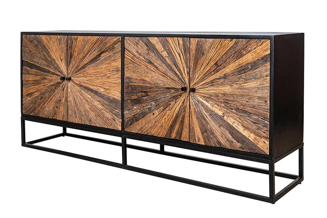 Sideboard Barracuda 177cm Mango Wood Black Teak Wood Brown