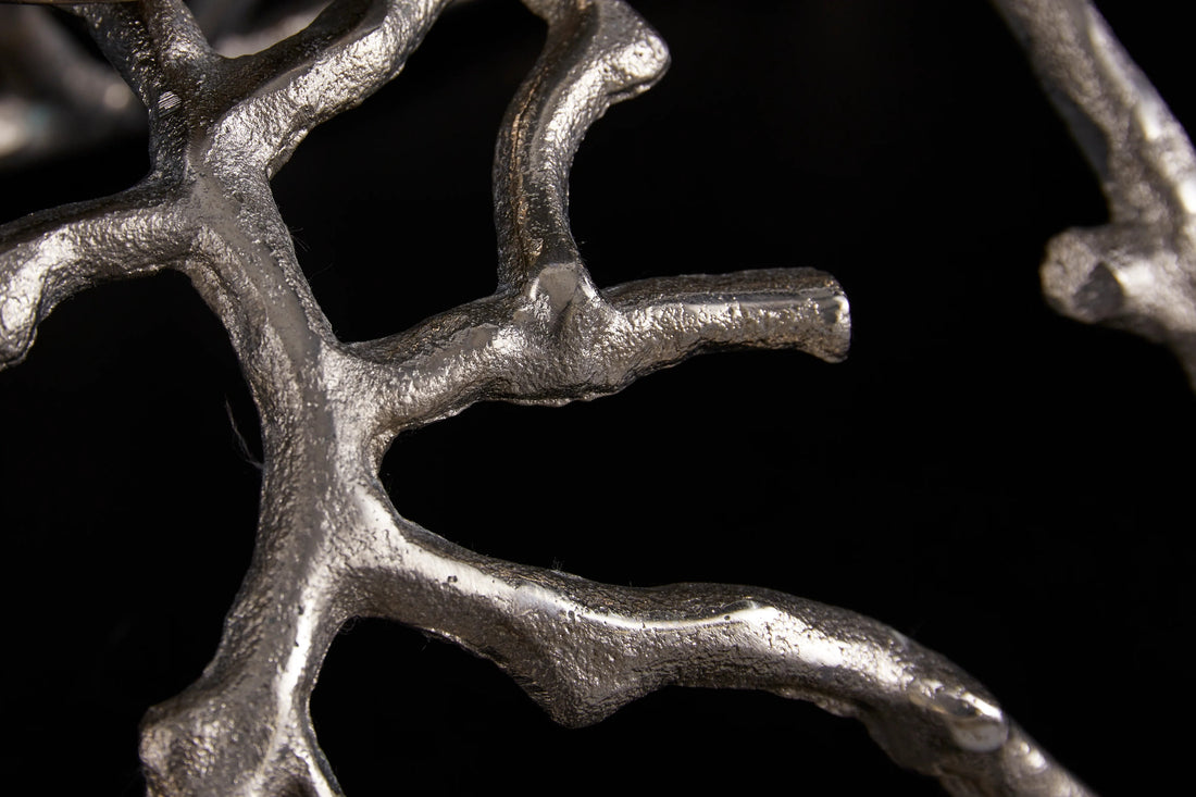 Candle Holder Abstract 60cm Metal Silver For 4 Candles