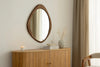 Wall Mirror Organic 89cm Walnut Look Brown