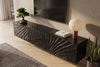 Floating TV Stand Fossil 200cm Mango Wood Black