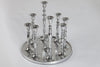 9-Flame Candlestick Baroque 30cm Metal Silver