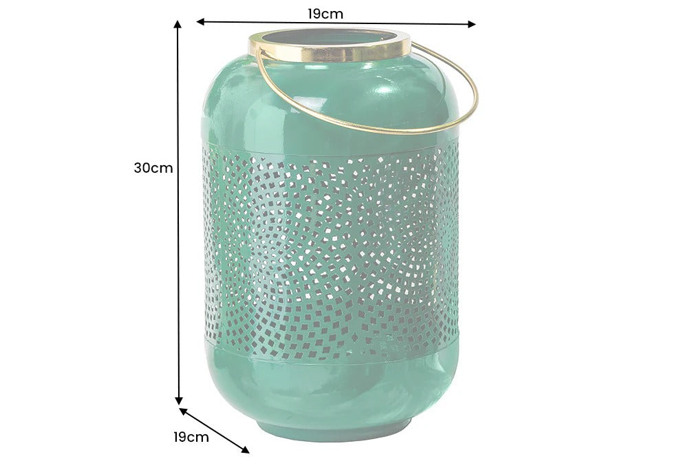 Lantern Candlelight 30cm Metal Green