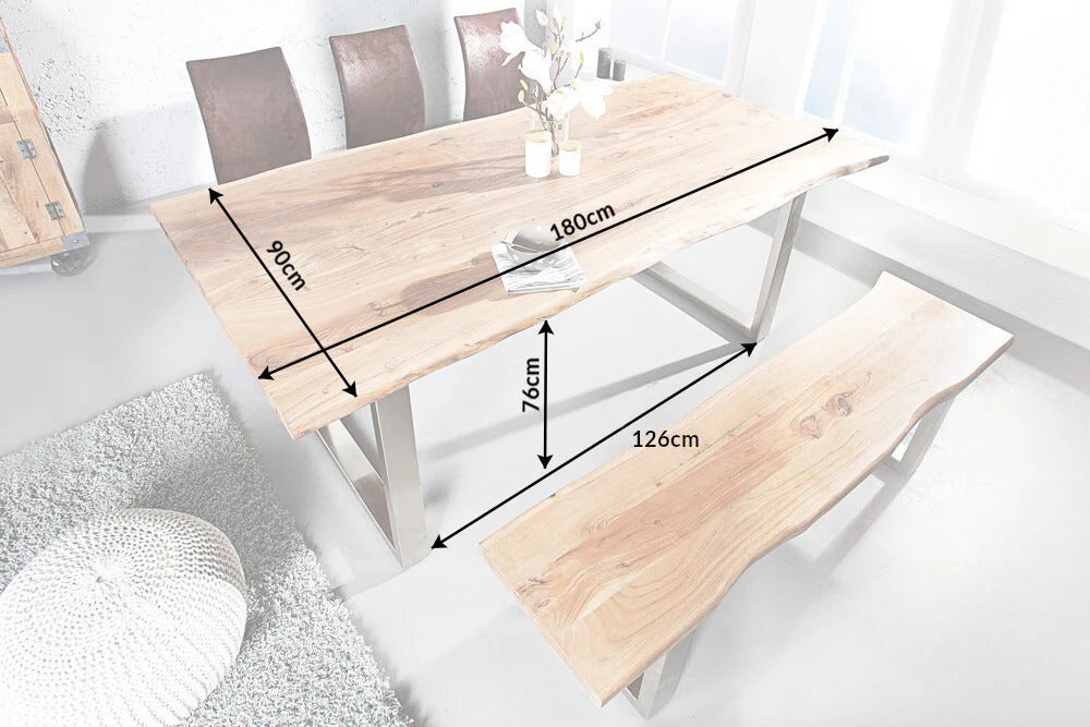 Dining Table Monolith 180cm Acacia Wood Honey