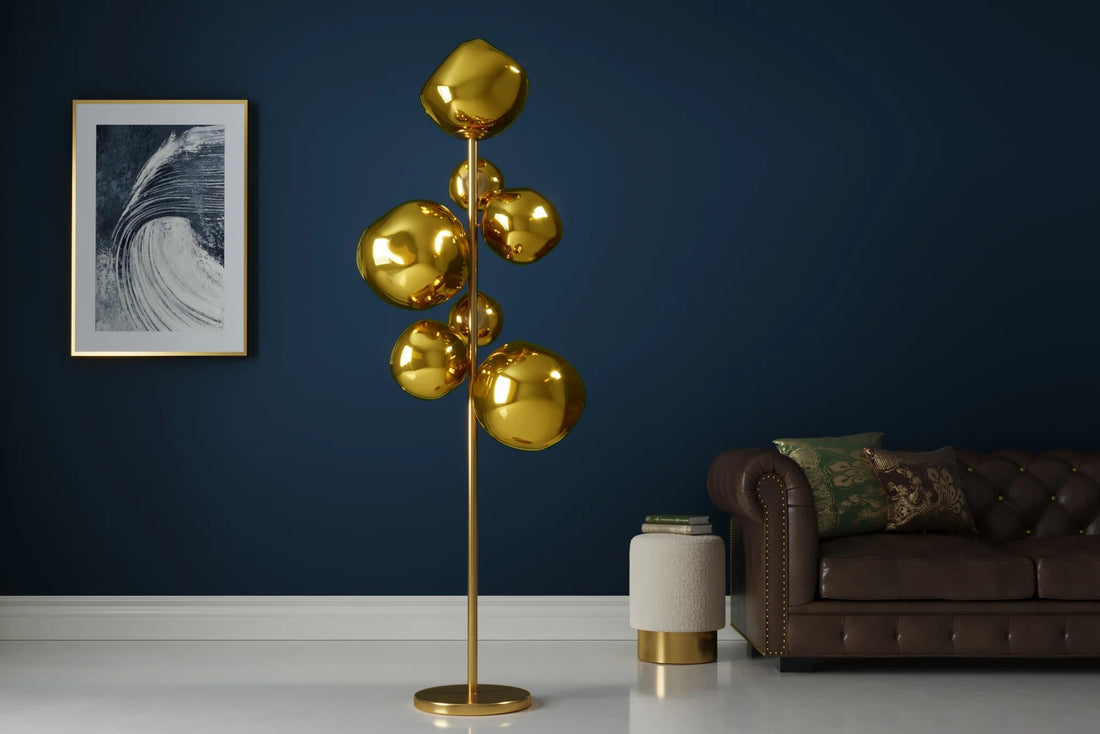 Floor Lamp Liquid Diamond 168cm Glass Gold