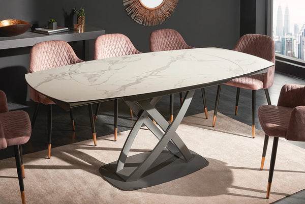 Dining Table Astral 130-190cm Ceramic White