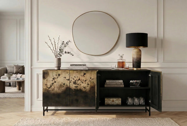 Sideboard Oxid 177cm Mango Wood Black Gold