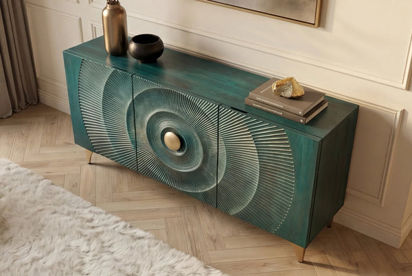 Sideboard Golden Eye 140cm Mango Wood Turquoise