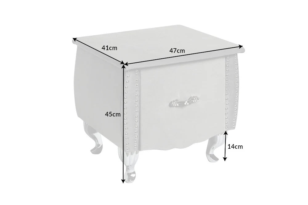 Bedside Table Extravagancia 47cm Light Grey