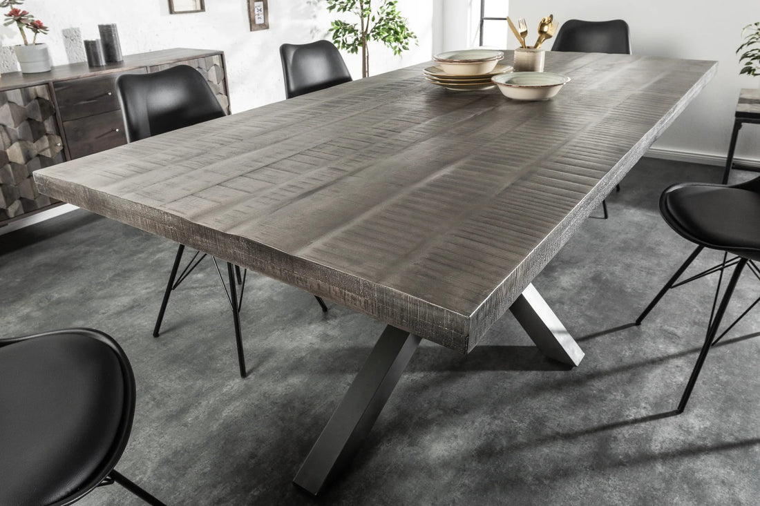 Dining Table Titan 200cm Mango Wood Grey