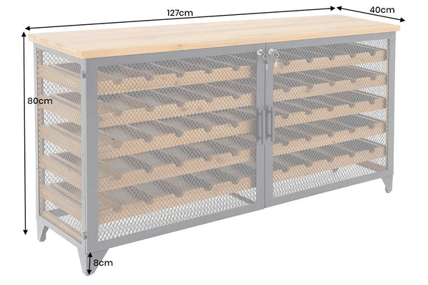 Wine Cabinet Bodega 127cm Fir Wood Natural