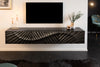 Floating TV Stand Fossil 160cm Mango Wood Black