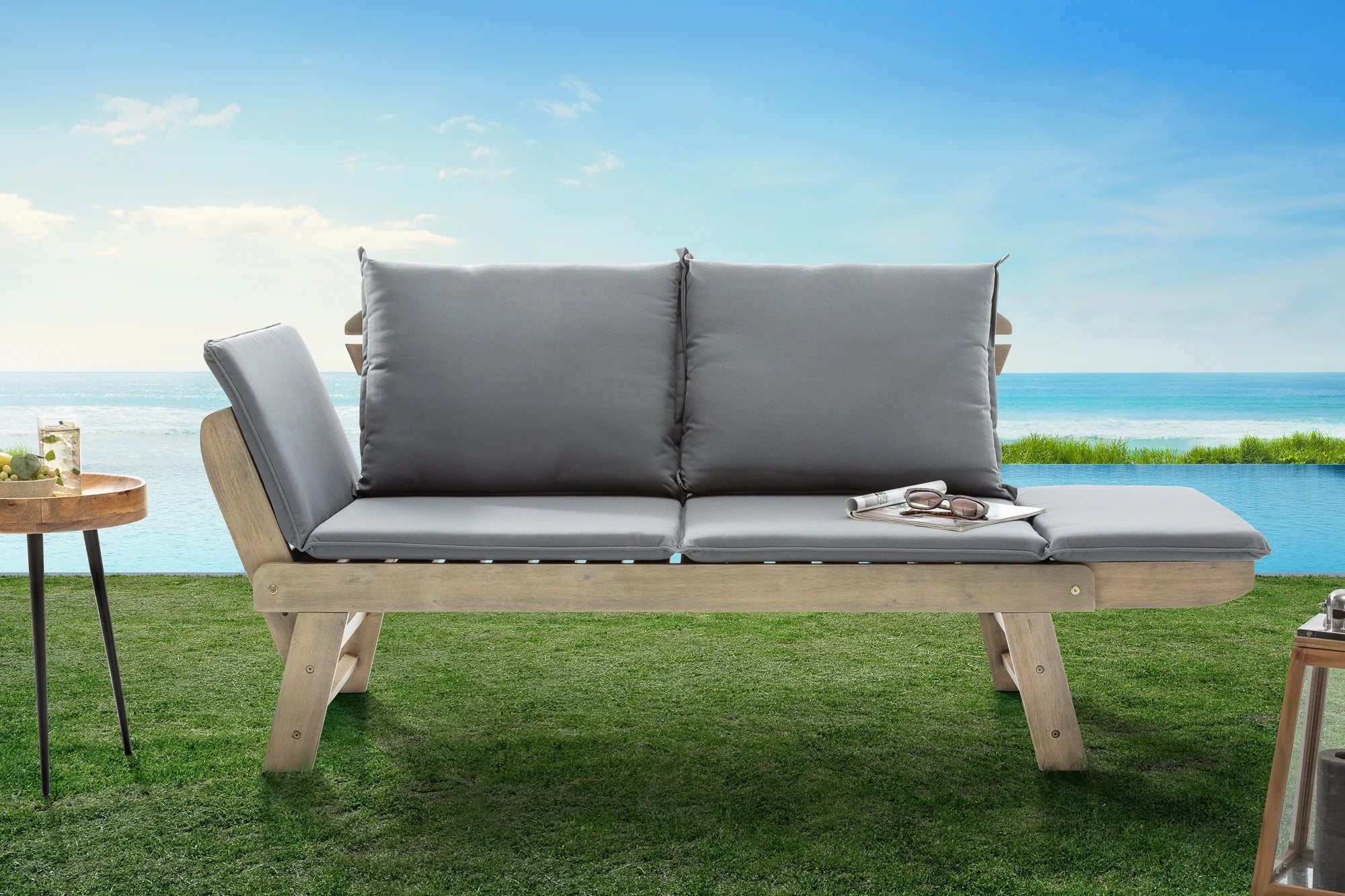 Garden Bench Growing 152-190cm Acacia Wood Grey