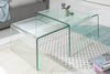 Set Of 2 Nesting Coffee Tables Quartz 60cm/100cm Glass