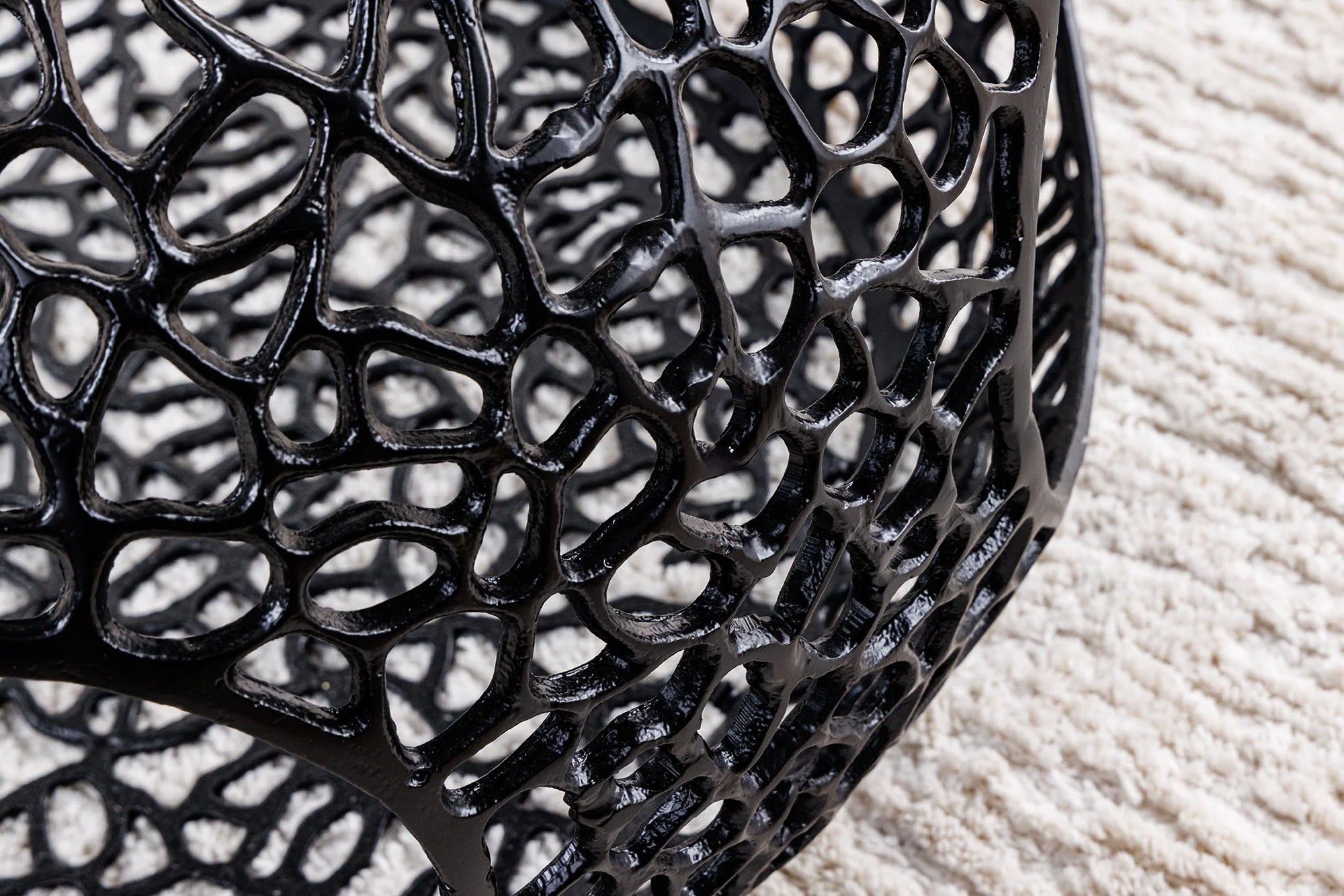 Round Coffee Table Ambrosia 74cm Metal Black Glass