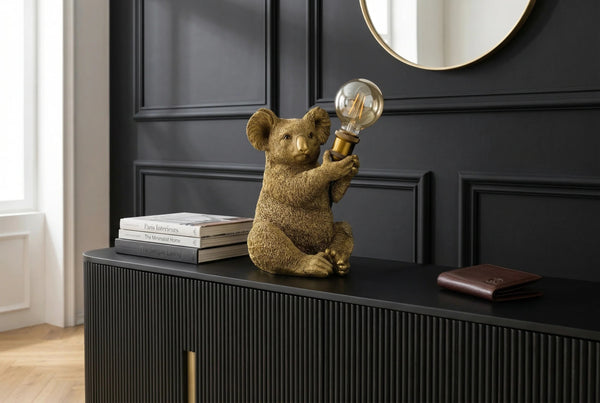 Table Lamp Koala 34cm Polyresin Gold