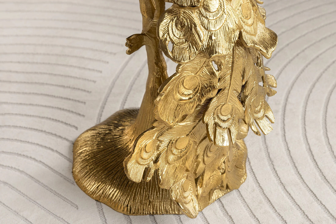 Side Table Peacock 75cm Metal Gold