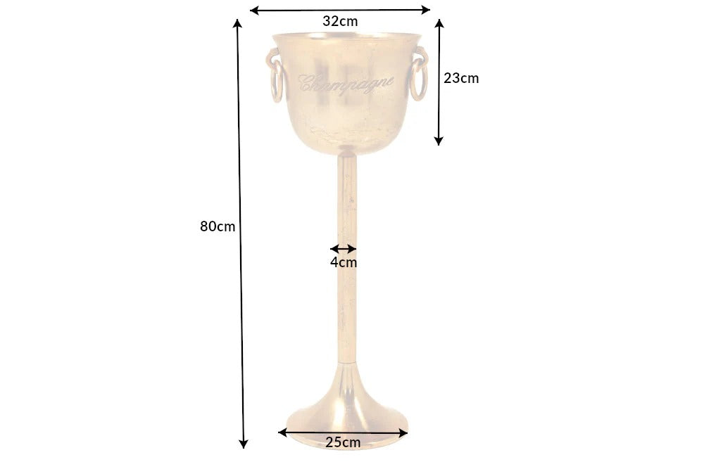 Champagne Cooler 80cm Metal Antique Gold