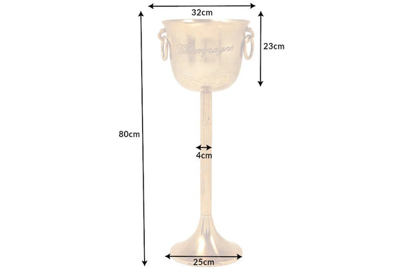 Champagne Cooler 80cm Metal Antique Gold