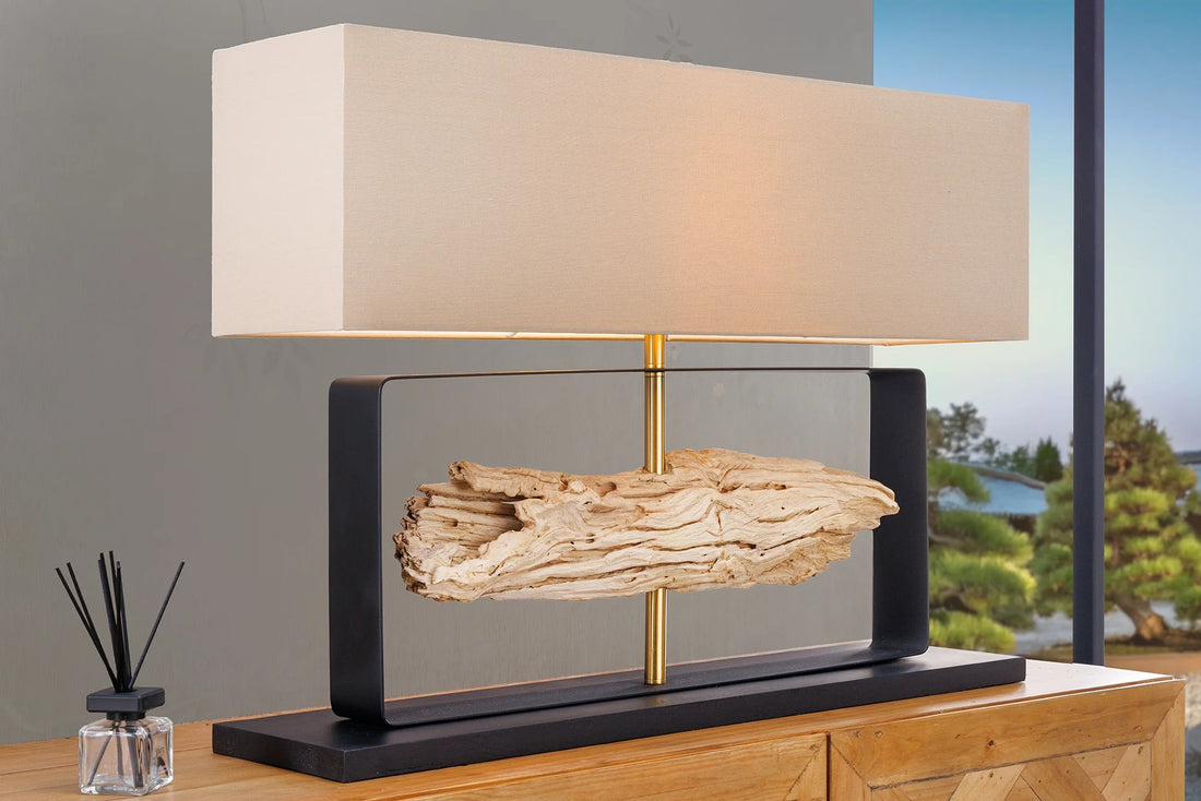 Table Lamp Rousilique 80cm Teak Wood Natural