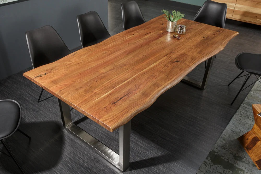 Dining Table Monolith 160cm Acacia Wood Honey