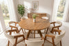 Round Dining Table Art Wood 140cm Mango Wood Brown