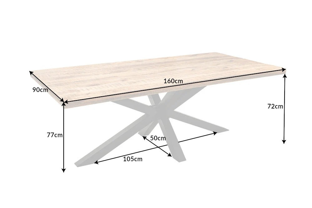 Dining Table Titan 160cm Mango Wood Natural