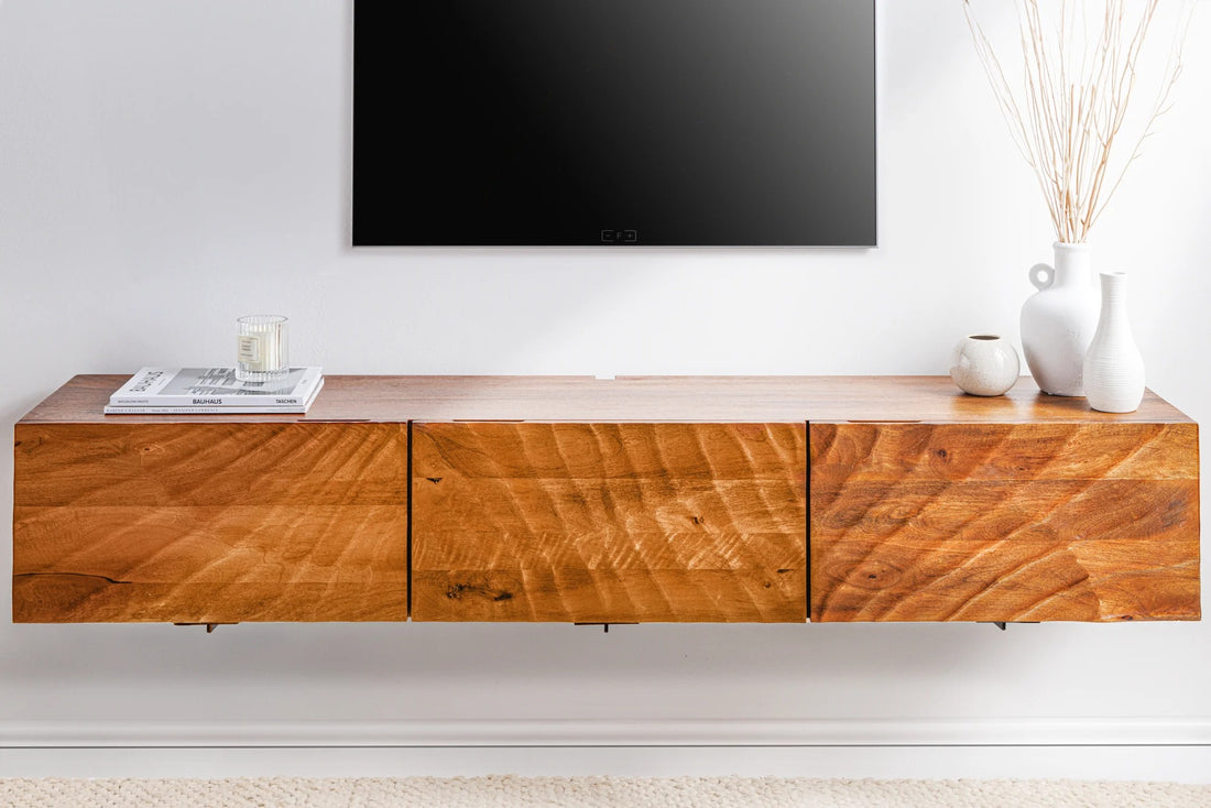 Floating TV Stand Fossil 160cm Mango Wood Brown