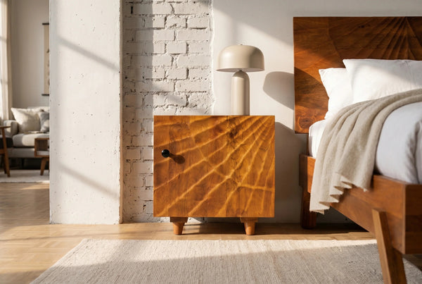Bedside Table Fossil 50cm Mango Wood Brown