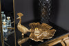 Decorative Platter Peacock 37cm Metal Gold